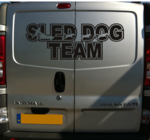 Sled Dog Team Text Van Decal